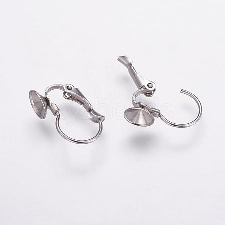 304 Stainless Steel Leverback Earring Findings STAS-K146-030-6mm-1