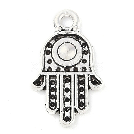 Hamsa Hand/Hand of Fatima/Hand of Miriam Tibetan Style Alloy Pendants TIBEP-R344-01AS-LF-1