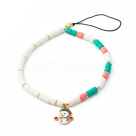 Handmade Polymer Clay Beaded Mobile Strap HJEW-JM00506-1