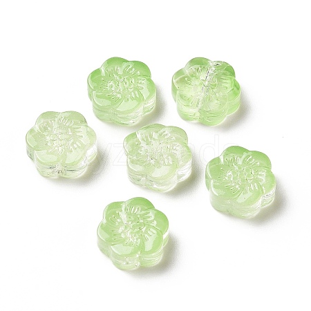 Transparent Spray Painted Glass Beads GLAA-I050-02B-1