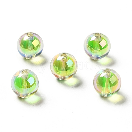 Two Tone UV Plating Rainbow Iridescent Acrylic Beads TACR-D010-03A-05-1