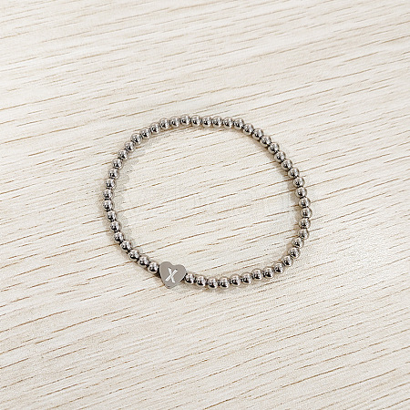 304 Stainless Steel Beads Stretch Bracelets for Women FS-WGC4F34-24-1
