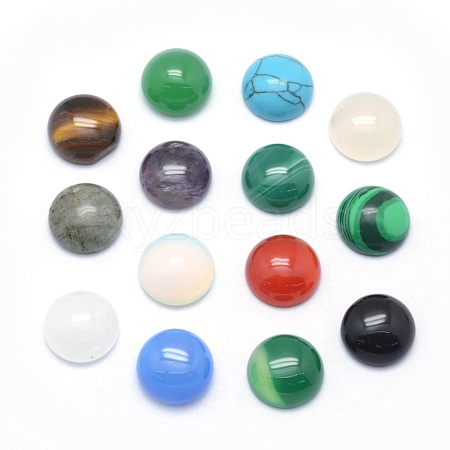 Natural & Synthetic Mixed Gemstone Cabochons G-P393-R-4mm-1