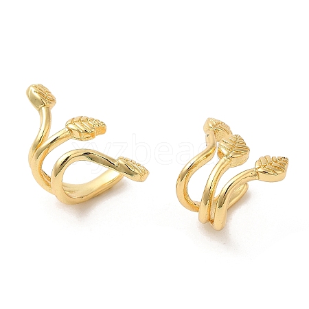 Rack Plating Brass Leaf Asymmetrical Earrings EJEW-D061-41G-1