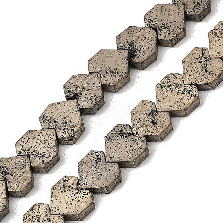 Electroplated Natural Lava Rock Beads Strands G-K388-04A-08-1