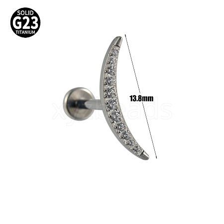 G23 Titanium with Clear Cubic Zirconia Threadless Labrets WG006A0-07-1