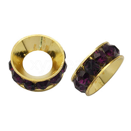 Brass Rhinestone Spacer Beads RB-A020-9mm-11G-1