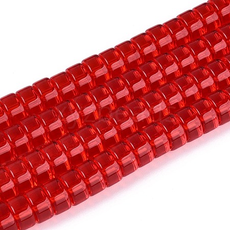 Transparent Glass Beads Strands GLAA-N026-3x6mm-T08-1