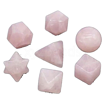 Natural Rose Quartz Mixed Shape Figurines Statues for Home Desk Decorations PW-WG17608-02-1