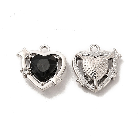 Glass Heart Pendants PALLOY-E024-21P-02-1