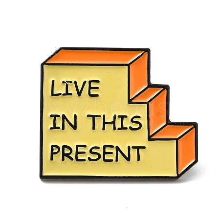 Word Live in the Present Enamel Pins JEWB-K016-08B-EB-1