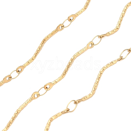 304 Stainless Steel Wavy Bar Link Chains CHS-H116-01M-G-1