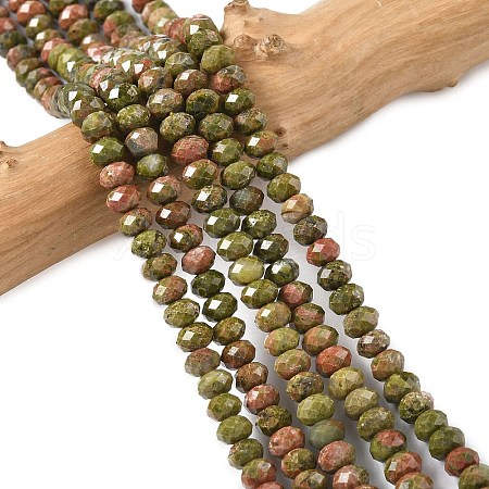 Natural Unakite Bead Strands G-D344-A02-1