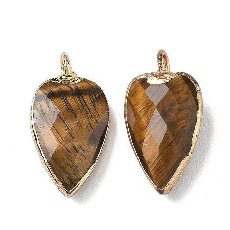 Natural Tiger Eye Pendants G-G012-13G-10-1