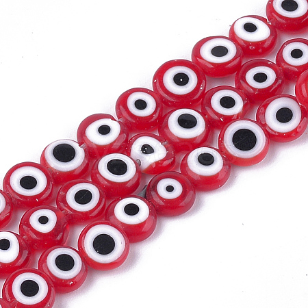 Handmade Evil Eye Lampwork Beads Strands LAMP-S191-01B-02-1