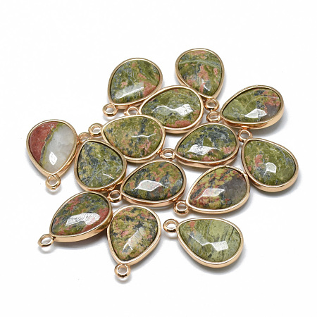 Natural Unakite Pendants G-T073-03H-1