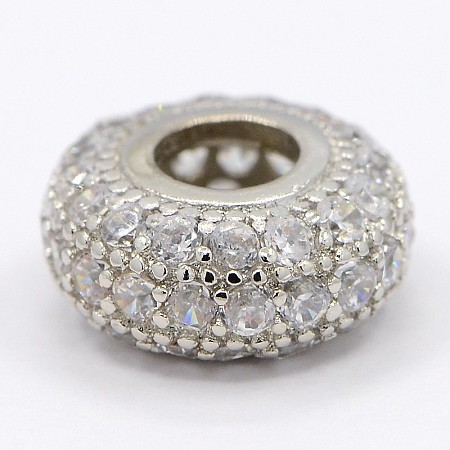 CZ Jewelry Brass Micro Pave Cubic Zirconia Spacer Beads ZIRC-M024-09P-1