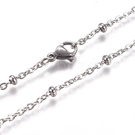 Non-Tarnish 304 Stainless Steel Cable Chains/Satellite Chains Necklaces NJEW-L159-07A-P-1