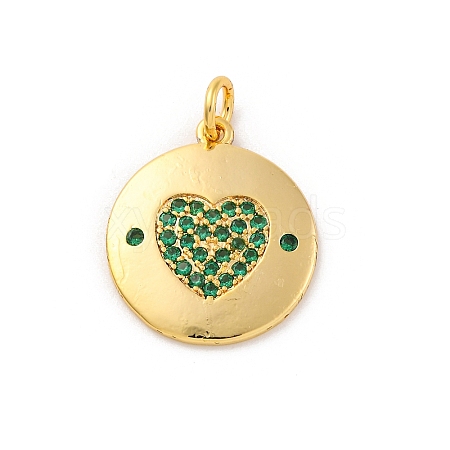 Brass Micro Pave Cubic Zirconia Pendants KK-U033-11G-03-1