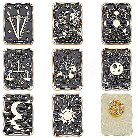 CHGCRAFT 8Pcs 8 Styles Alloy Enamel Pins JEWB-CA0001-46-1