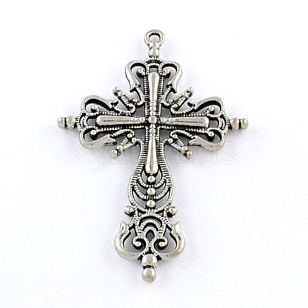 Tibetan Style Zinc Alloy Big Pendants TIBEP-R334-117AS-RS-1