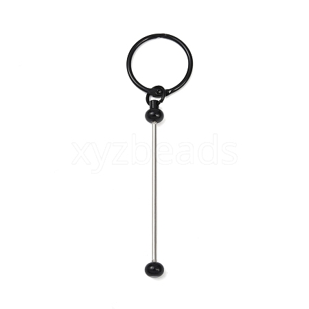 Iron Bar Beadable Keychain Clasps AJEW-R004-02EB-1
