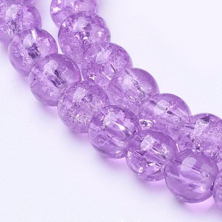 Spray Painted Crackle Glass Beads Strands CCG-Q001-6mm-12-1