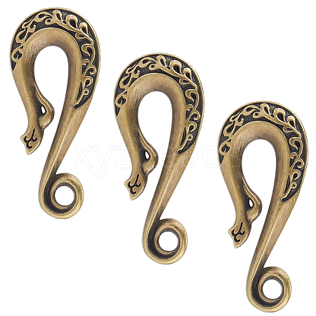 3Pcs Alloy S-Hook Clasps FIND-CP0003-47AB-1