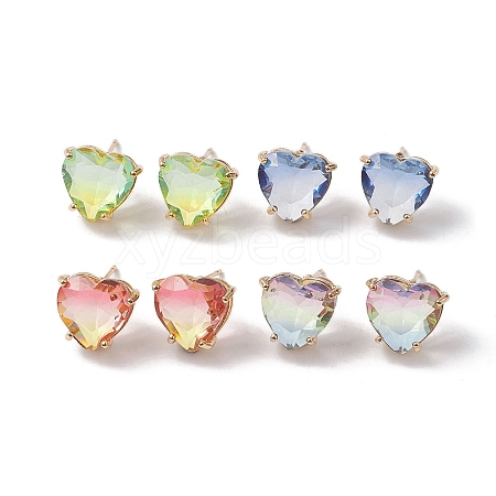 Glass Stud Earring EJEW-C077-04KCG-1