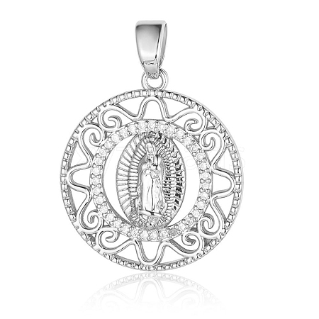 Religion Jewelry Brass Micro Pave Cubic Zirconia Pendants PW-WG6AA9C-03-1