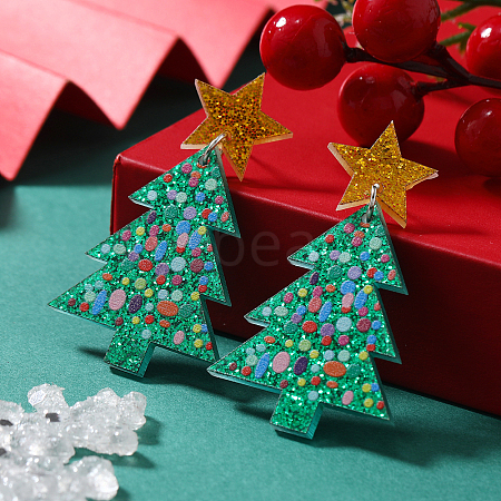 Unique Christmas Tree Stud Earrings RO7325-1-1