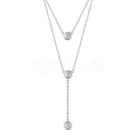 SHEGRACE 925 Sterling Silver Tiered Necklaces JN958A-1