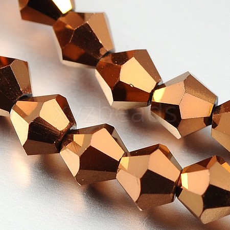 Faceted Bicone Electroplate Glass Beads Strands X-EGLA-P016-4mm-F05-1