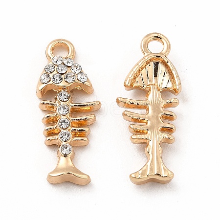 Rack Plating Eco-friendly Alloy Rhinestone Pendants FIND-A025-07G-01-1