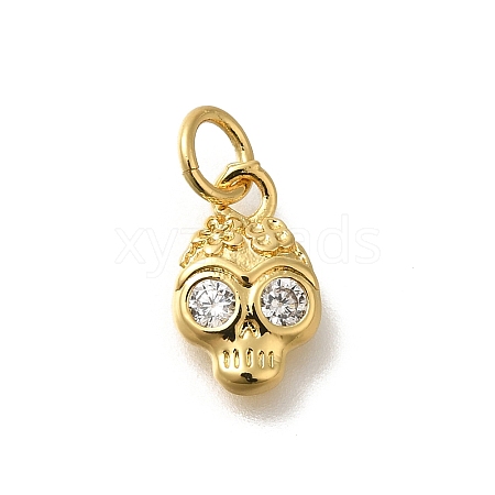 Rack Plating Brass with Cubic Zirconia Pendants KK-Z086-02G-1