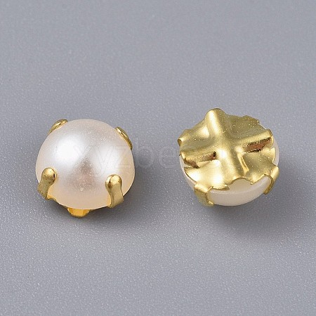 Sew on Acrylic Imitation Pearl SACR-WH0002-01A-G-1