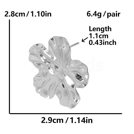 304 Stainless Steel Fashionable Flower Stud Earrings with Exaggerated Design and High-end Quality KY9326-1-1