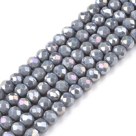 Electroplate Glass Beads Strands EGLA-A044-P4mm-B10-1