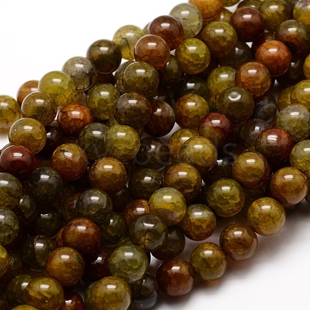 Dyed Natural Agate Round Beads Strands G-E321A-6mm-03-1