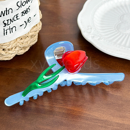 Flower Cellulose Acetate Claw Hair Clips PW-WG6D7F1-04-1