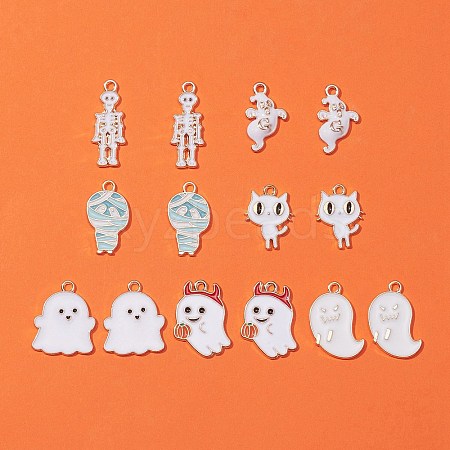 14Pcs 7 Style Alloy Enamel Pendants ENAM-FS0001-28-1