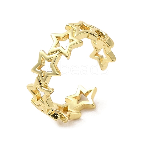 Rack Plating Brass Finger Ring RJEW-C072-06G-1