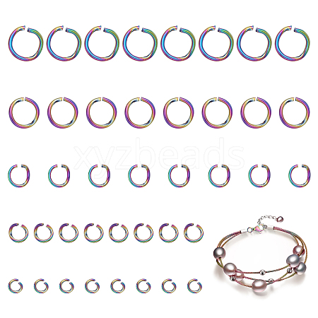 CHGCRAFT 250Pcs 5 Styles 304 Stainless Steel Open Jump Rings STAS-CA0001-65-1