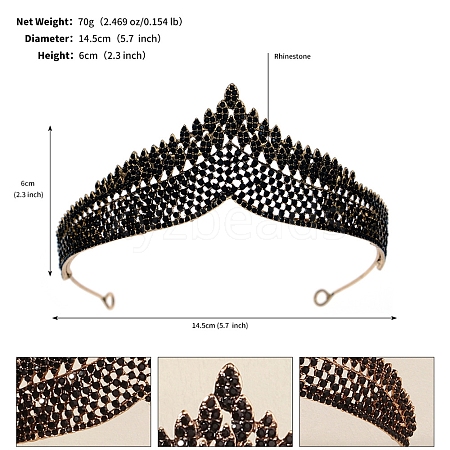 Alloy Rhinestone Hair Bands  for Woman Girls PW-WGA69DD-27-1