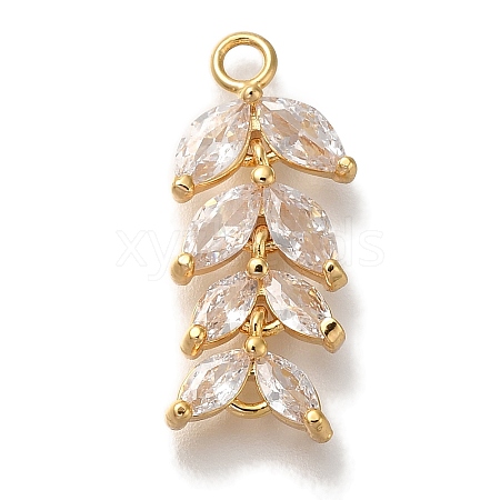 Brass Micro Pave Cubic Zirconia Pendants KK-B107-11G-1