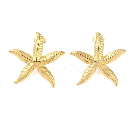 304 Stainless Steel Stud Earrings for Women EJEW-P289-01A-G-1