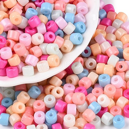 Opaque Baking Paint Glass Seed Beads SEED-T008-02-M02-1