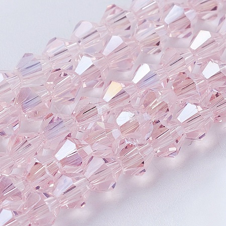 Transparent Electroplate Glass Beads Strands EGLA-A039-T2mm-B26-1