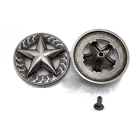 Antique Silver Alloy Buttons BUTT-WH20002-02M-AS-1