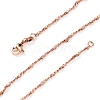 1.5mm Rack Plating Brass Singapore Chain Necklaces for Women Men MAK-L044-28RG-4